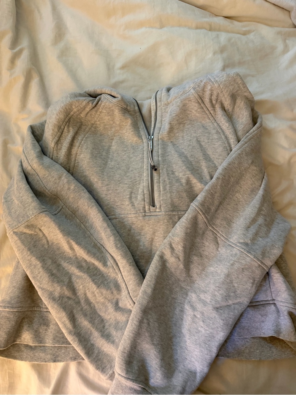 lululemon athletica Light Gray Half-Zip Crew Sweatshirt